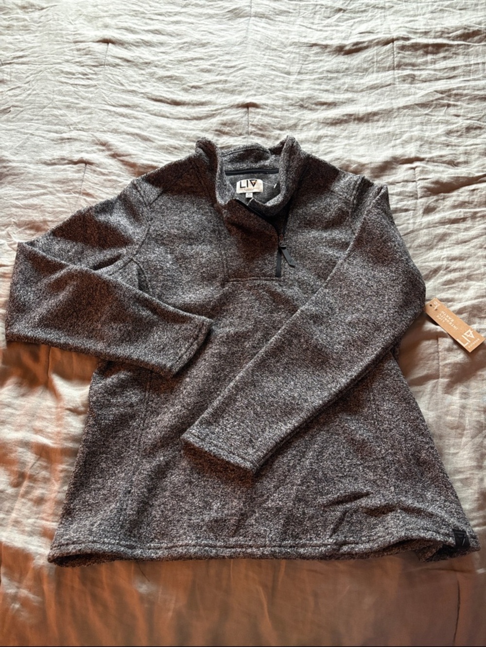 LIV Heathered Gray Quarter-Zip Pullover